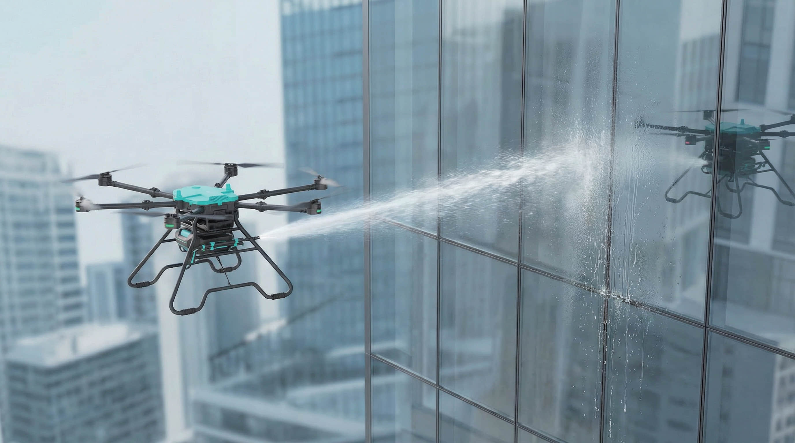 MC-30 cleaning drone built on K9 platform - high-pressure water cleaning up to 160m